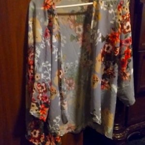 Floral sheer cardigan